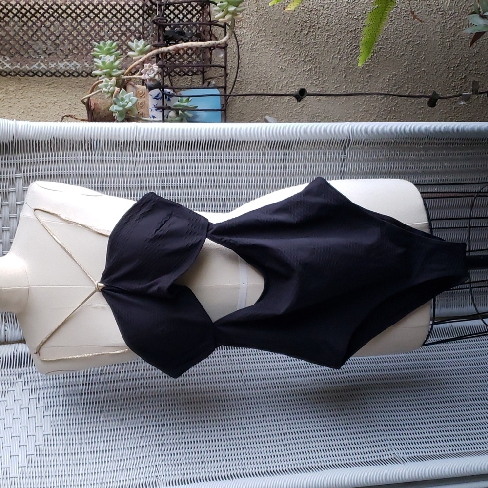 Cheeky one peice black bathing suit